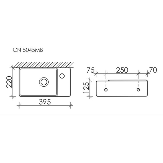 Раковина подвесная Ceramicanova Element 40 см R CN5045MB, чёрный матовый - фото 6