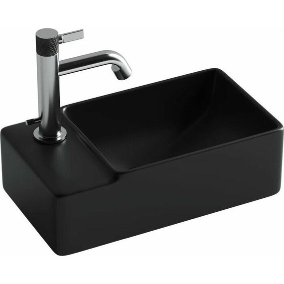 Раковина подвесная Ceramicanova Element 40 см L CN5046MB, чёрный матовый - фото 