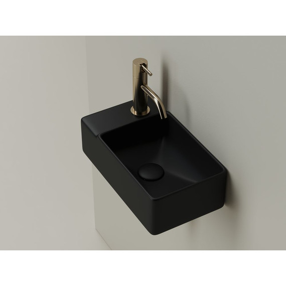 Раковина подвесная Ceramicanova Element 40 см L CN5046MB, чёрный матовый - фото 3