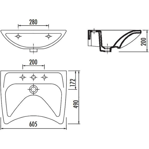 Раковина подвесная Creavit 60 см BD060-00CB00E-0000 для людей с ограниченными возможностями - фото 2