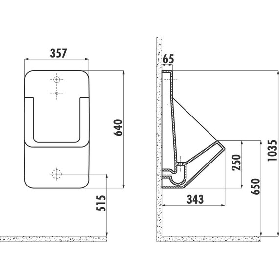 Писсуар подвесной сенсорный Creavit TP640, капучино матовый - фото 2