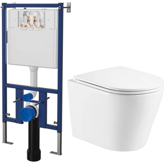 Инсталляция с подвесным унитазом комплект: Loranto 4501 с подвесным безободковым унитазом Azario Teramo AZ-0053-UQ сиденье микролифт (Система смыва торнадо) - фото, картинка 2 Инсталляция с подвесным унитазом комплект: Loranto 4501 с подвесным безободковым унитазом Azario Teramo AZ-0053-UQ сиденье микролифт (Система смыва торнадо) - фото 2