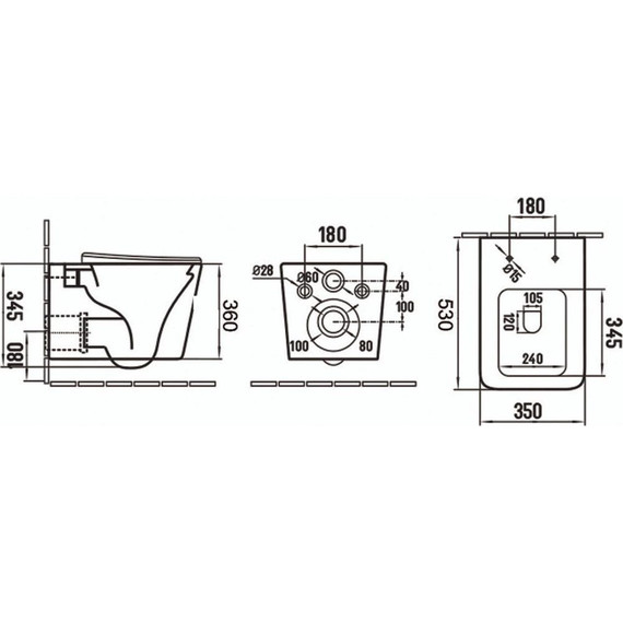 Инсталляция с подвесным унитазом комплект: Ideal Standard Prosys Frame 120 M R020467 с подвесным безободковым унитазом Azario Nova AZ-2216 SP сиденье микролифт, крепление - фото 7