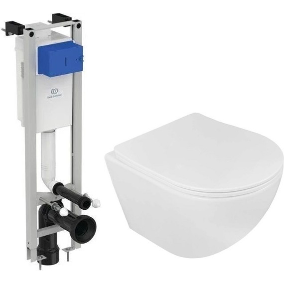 Инсталляция с подвесным унитазом комплект: Ideal Standard Prosys Eco Frame M E233267 с подвесным безободковым унитазом Loranto Ester 87265 сиденье микролифт, крепление (Система смыва торнадо) - фото, картинка 2 Инсталляция с подвесным унитазом комплект: Ideal Standard Prosys Eco Frame M E233267 с подвесным безободковым унитазом Loranto Ester 87265 сиденье микролифт, крепление (Система смыва торнадо) - фото 2