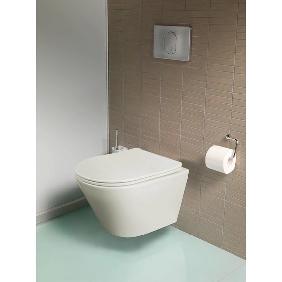 Инсталляция с подвесным унитазом комплект: Grohe Rapid SL 38772001 с подвесным безободковым унитазом Loranto Krosa 87266 сиденье микролифт, крепление, кнопка смыва хром (Система смыва торнадо) - фото 7