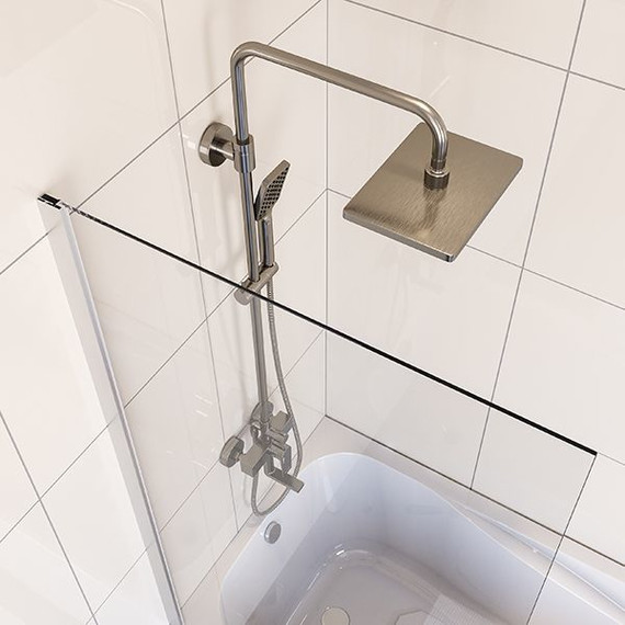 Шторка для ванны Mirsant Clear 80 см, хром/прозрачное - фото 3