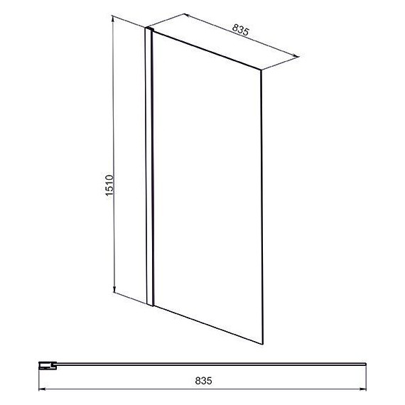 Шторка для ванны Mirsant Clear 80 см, хром/прозрачное - фото 5