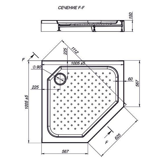 Поддон акриловый Nova Penta 100х100 см - фото 3