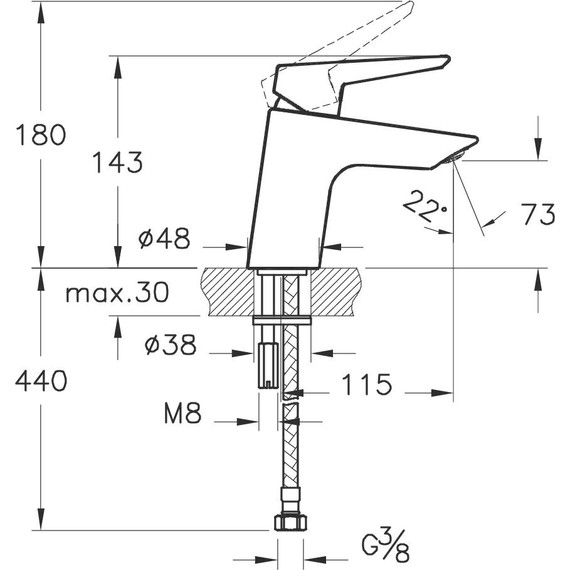 Смеситель для раковины Vitra Solid S A42440EXP - фото 3
