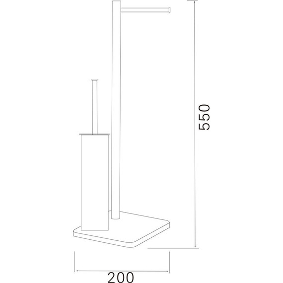 Стойка с держателем и ёршиком Azario Altre AZ-421B, цвет чёрный матовый - фото, картинка 2 Стойка с держателем и ёршиком Azario Altre AZ-421B, цвет чёрный матовый - фото 2
