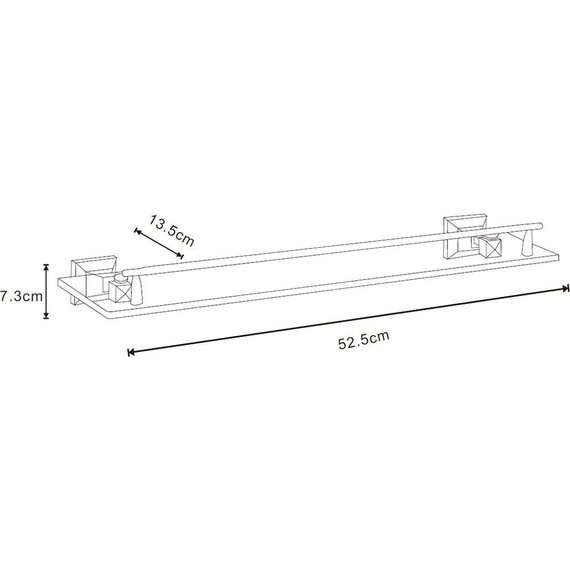 Стеклянная полка Azario Altre 52 см AZ-96003B, цвет чёрный матовый - фото 2