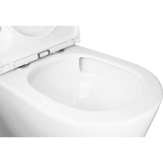 Унитаз-компакт безободковый Azario Conto AZ-T005BR с тонкой крышкой микролифт (Система смыва торнадо), Цвет производителя: белый - фото, картинка 7 Унитаз-компакт безободковый Azario Conto AZ-T005BR с тонкой крышкой микролифт (Система смыва торнадо), Цвет производителя: белый - фото 7