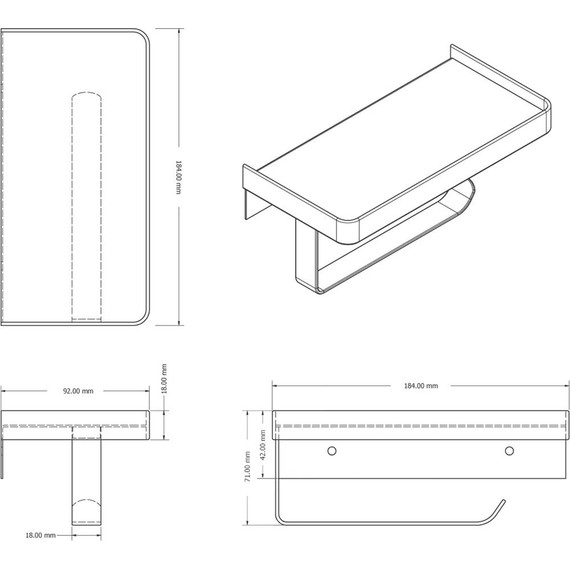 Держатель для туалетной бумаги Azario Altre AZ-688B, цвет чёрный матовый - фото 2