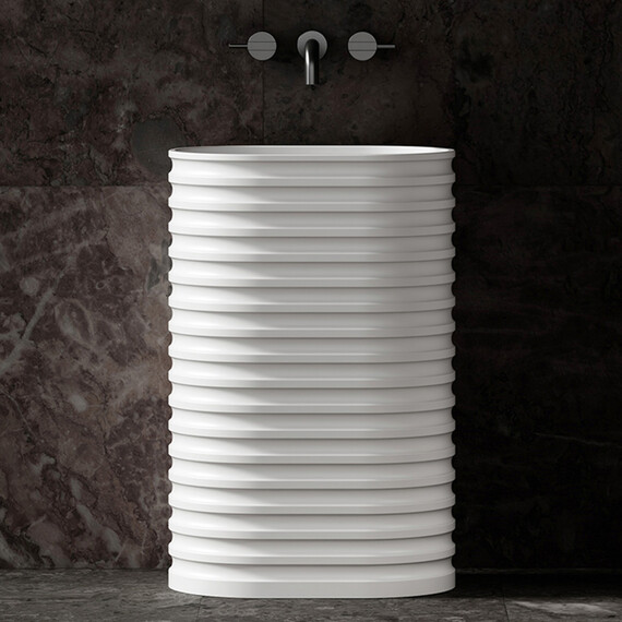 Раковина напольная Abber Stein 58 см AS2550-H, белый матовый - фото 