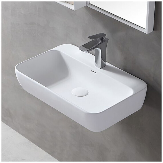 Раковина подвесная Abber Stein 60 см AS2654, белый матовый - фото 