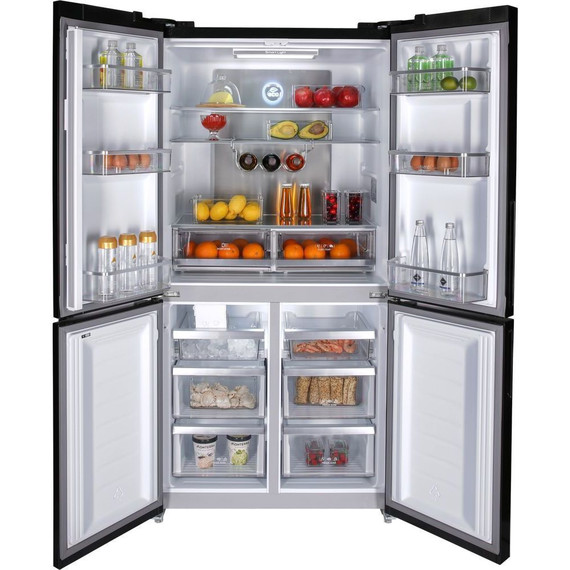 Холодильник Side by Side Hiberg RFQ-555DX NFGB inverter (чёрное мерцающее стекло) - фото 4