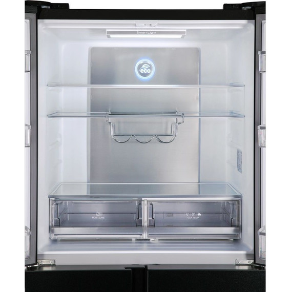 Холодильник Side by Side Hiberg RFQ-555DX NFGB inverter (чёрное мерцающее стекло) - фото 6