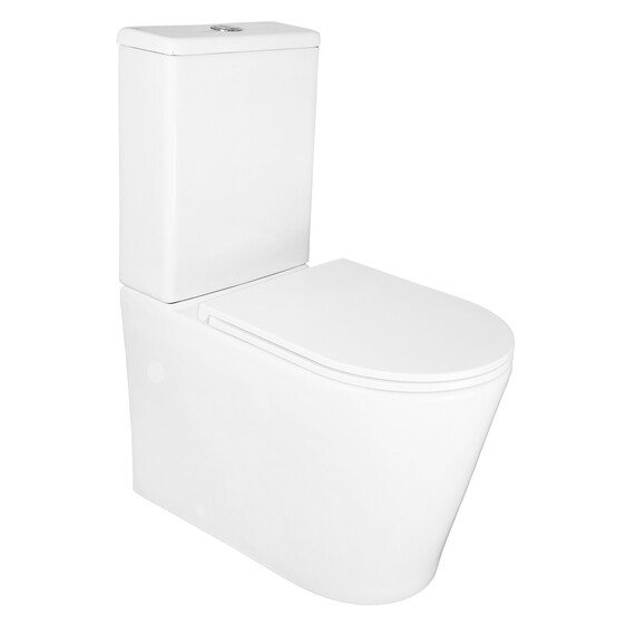 Унитаз-компакт безободковый Azario Conto AZ-T005BR с тонкой крышкой микролифт (Система смыва торнадо), Цвет производителя: белый - фото 10