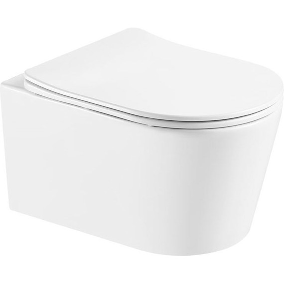 Унитаз подвесной безободковый Aquatek Оберон AQ1365T-00 с тонкой крышкой микролифт (Система смыва торнадо) - фото 2