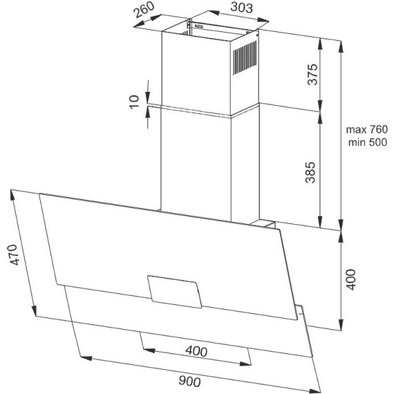 Вытяжка Korting KHC 96373 BXGN (чёрное стекло) - фото 4
