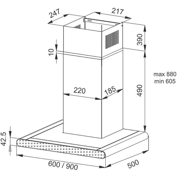 Вытяжка Korting KHC 9958 XGN (чёрное стекло) - фото 4
