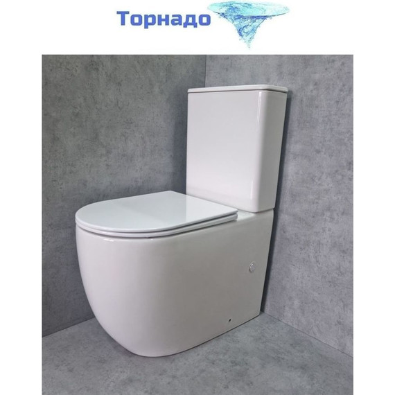 Унитаз-компакт CeramaLux Rimless TR2176 с крышкой микролифт (Система смыва торнадо) - фото 3