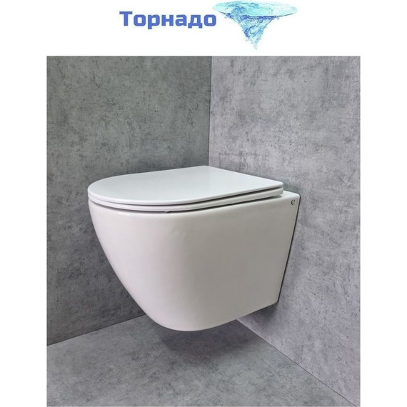 Унитаз подвесной CeramaLux Rimless TR2196 с крышкой микролифт (Система смыва торнадо) - фото, картинка 4 Унитаз подвесной CeramaLux Rimless TR2196 с крышкой микролифт (Система смыва торнадо) - фото 4
