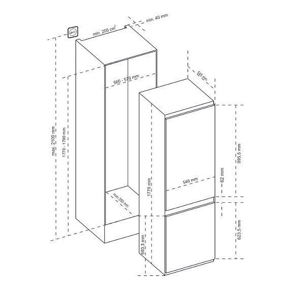 Двухкамерный холодильник Korting KSI 17780 CVNF - фото 3