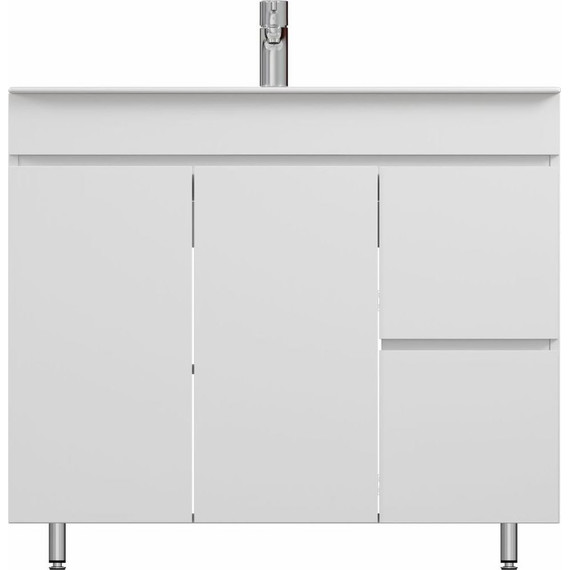 Тумба напольная с раковиной Mirsant Next 90 см (раковина Квадро 90) белый - фото 3