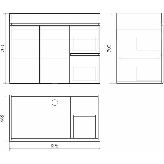 Тумба напольная с раковиной Mirsant Next 90 см (раковина Квадро 90) белый - фото 12