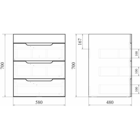 Тумба напольная с раковиной Mirsant Soho quadro 60 см (раковина Deep 60) белый - фото 6