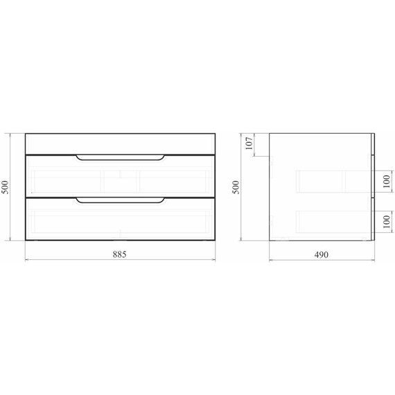 Тумба подвесная с раковиной Mirsant Soho Quadro 90 см (раковина Deep 90) - фото 7