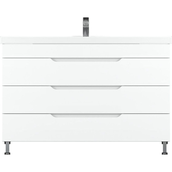 Тумба напольная с раковиной Mirsant Soho quadro 120 см (раковина Deep 120) белый - фото 3