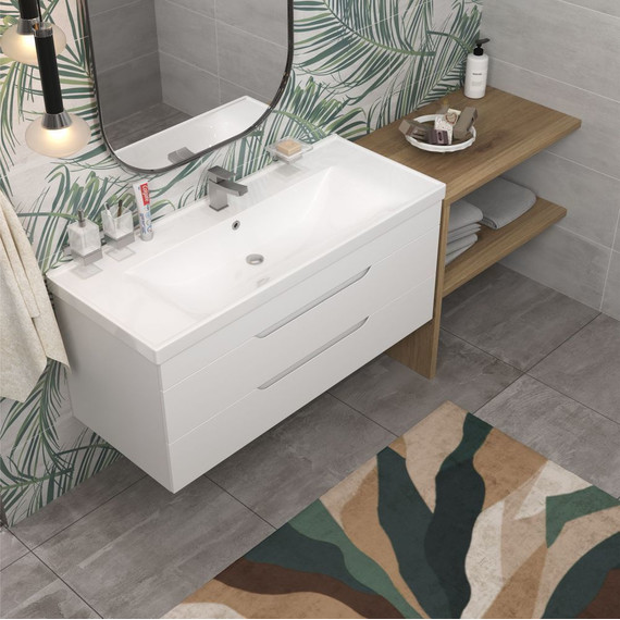 Тумба подвесная с раковиной Mirsant Soho Quadro 120 см (раковина Deep 120) - фото 6