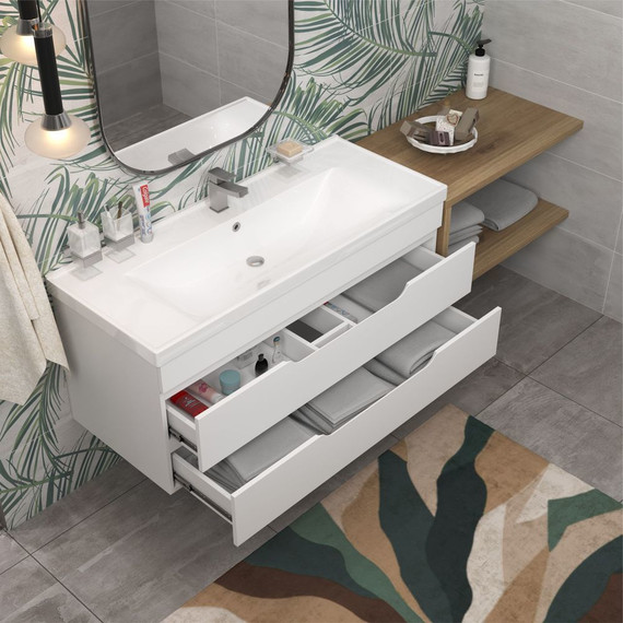 Тумба подвесная с раковиной Mirsant Soho Quadro 120 см (раковина Deep 120) - фото 7