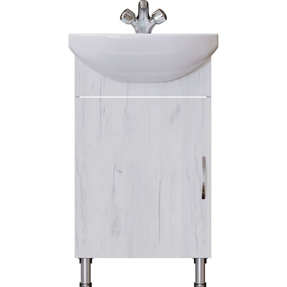 Тумба напольная с раковиной Mirsant Grace 50 см с раковиной Балтика 50, дуб белый (тумба идёт в разобранном виде) - фото 3
