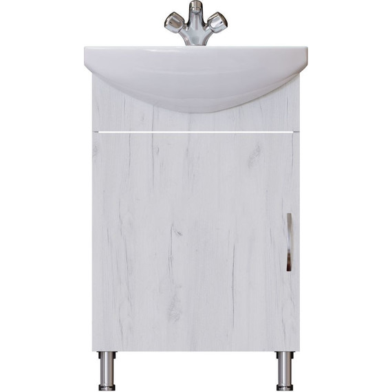 Тумба напольная с раковиной Mirsant Grace 55 см с раковиной Балтика 55, дуб белый (тумба идёт в разобранном виде) - фото 3