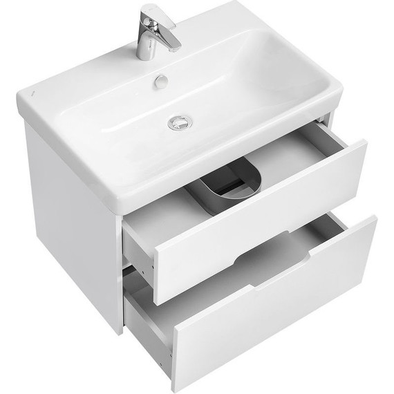 Тумба подвесная с раковиной Акватон Оливия 70 см 1A254301OL010, белый матовый - фото, картинка 4 Тумба подвесная с раковиной Акватон Оливия 70 см 1A254301OL010, белый матовый - фото 4