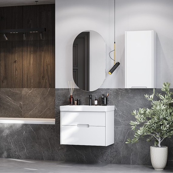 Тумба подвесная с раковиной Акватон Оливия 70 см 1A254301OL010, белый матовый - фото, картинка 7 Тумба подвесная с раковиной Акватон Оливия 70 см 1A254301OL010, белый матовый - фото 7