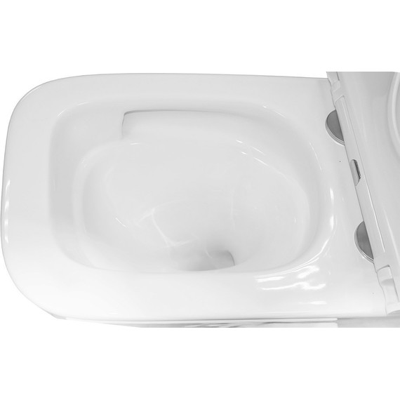 Унитаз подвесной безободковый Azario Teramo AZ-0052-UQ3 с крышкой микролифт (Система смыва торнадо), Цвет производителя: белый - фото 3