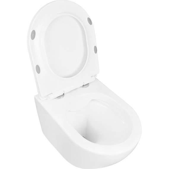 Унитаз подвесной безободковый Azario Fatto AZ-1049WS с тонкой крышкой микролифт - фото 3