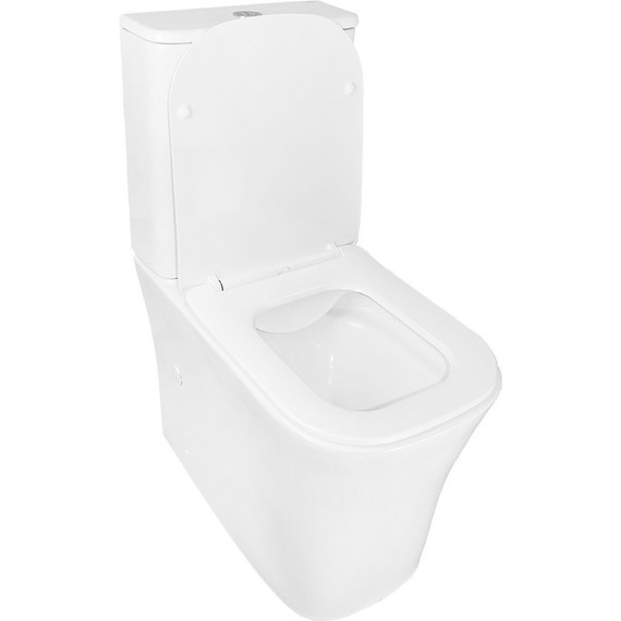 Унитаз-компакт безободковый Azario Anteo Square AZ-1218A с тонкой крышкой микролифт - фото, картинка 3 Унитаз-компакт безободковый Azario Anteo Square AZ-1218A с тонкой крышкой микролифт - фото 3