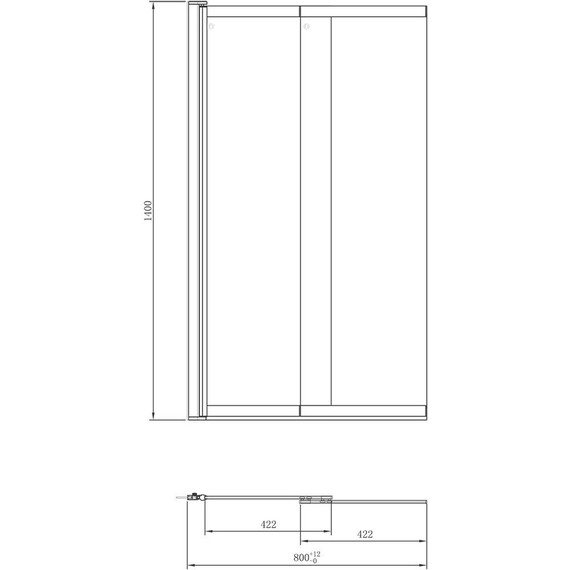 Шторка для ванны Azario Boston 80х140 см AZ-143, хром/прозрачное - фото 3