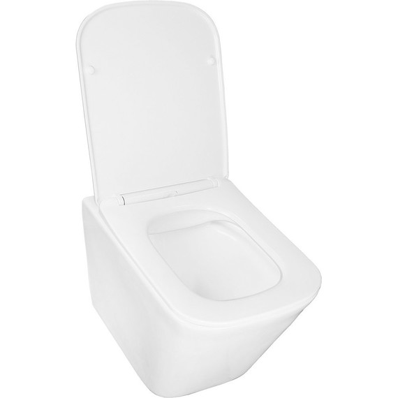 Унитаз подвесной безободковый Azario Hugo AZ-3103 с тонкой крышкой микролифт - фото 3