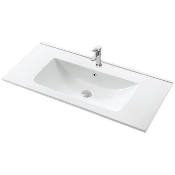 Тумба подвесная с раковиной Mirsant Next 100 см (раковина More 100) белый - фото 2