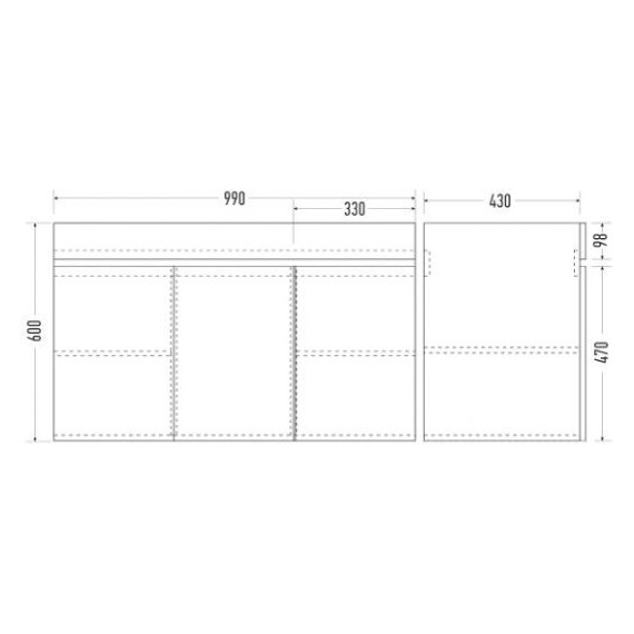 Тумба подвесная с раковиной Mirsant Next 100 см (раковина More 100) белый - фото 5