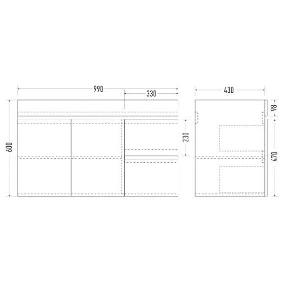 Тумба подвесная с раковиной Mirsant Next 100/1 см (раковина More 100), белый - фото 5
