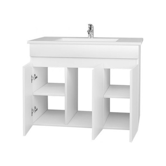 Тумба подвесная с раковиной Mirsant Next 80 см (раковина More 80) белый - фото 3