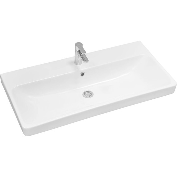 Тумба подвесная с раковиной Акватон Оливия 90 см 1A254401OL010, белый матовый - фото 2