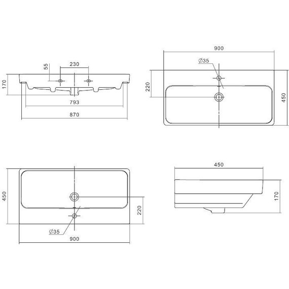Тумба подвесная с раковиной Акватон Оливия 90 см 1A254401OL010, белый матовый - фото 11